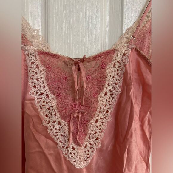 Vintage Pink Lace Slip Dress Y2K Nightie – JIEXIU Size M - Picture 6 of 10